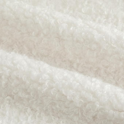 Pack of 2 Curly Teddy Wool Faux Fur Throw Pillow Covers Fuzzy Accent Soft Sherpa Pillowcases Sheepskin Fleece Decorative Cushion Case for Sofa Couch Living Room 20x20 Inch Neutral White