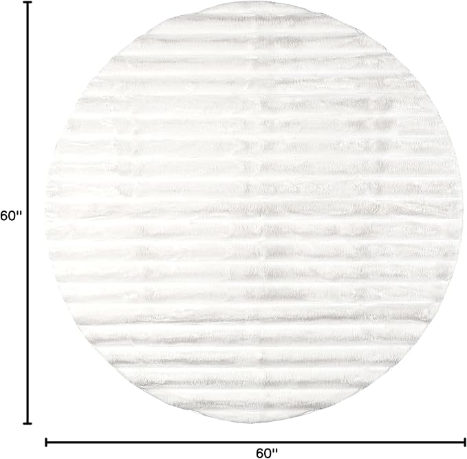nuLOOM 5' Round Cozy Plush Area Rug, Machine Washable, Non-Slip, Soft Fluffy Shag Carpet for Living Room Bedroom Kids Room Nursery Home Decor, Kai Off-White