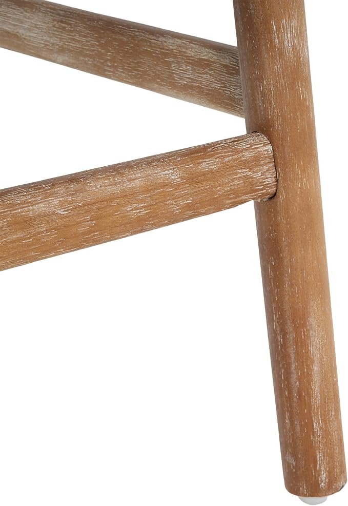 Christopher Knight Home Annes Counter Height Bar Stools Set of 2, Boucle Fabric Round Bar Stool for Kitchen Island, Wooden Dining Room Chair, Counter Stool with Footrest, Natural+Milky White