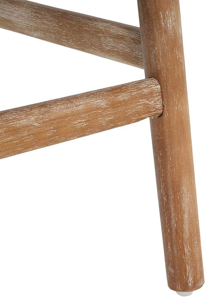 Christopher Knight Home Annes Counter Height Bar Stools Set of 2, Boucle Fabric Round Bar Stool for Kitchen Island, Wooden Dining Room Chair, Counter Stool with Footrest, Natural+Milky White