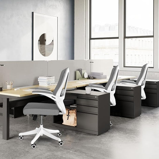 Mesh Office Computer Desk Managerial Executive Chair, Ergonomic High Back Comfy Swivel Gaming Home Chairs with Wheels, Comfortable Lumbar Support, Comfy Arms for Study,Home,Bedroom