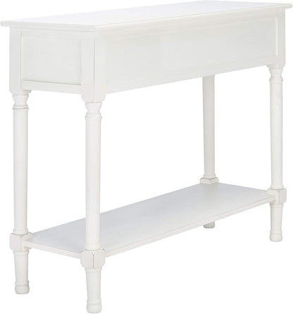 Safavieh Home Collection Tate Distressed White 2-Drawer Bottom Shelf Console Table