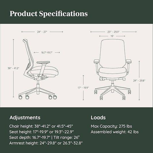 Branch Ergonomic Chair Pro - Mesh Office Chair with 14 Points of Adjustment - Height, Depth & Tilt Adjustable - 5D Armrests - Forward Tilt, Smooth Recline, and Lumbar Support - Ivory Boucle