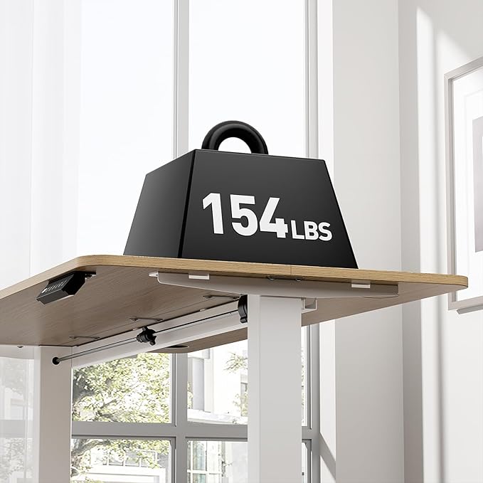 Electric Standing Desk 40 x 24 Inches, Height Adjustable Sit Stand Home Office Computer Desk with Memory Presets,Wood Color
