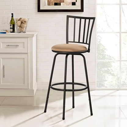 VECELO Adjustable Counter Stools,Bar Stools with 360 Degree Swivel Seat Top and Comfortable Round Seat Cushions,Steel Bistro Pub Chairs