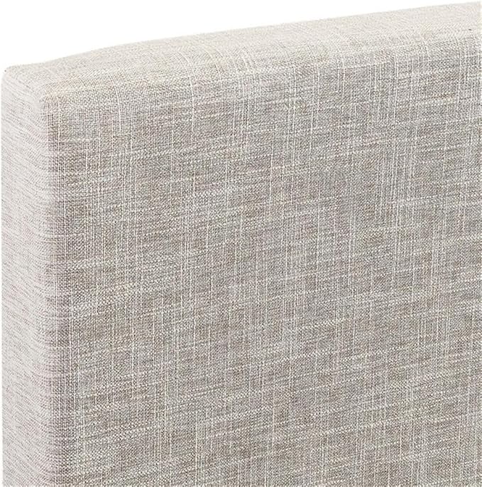 Pemberly Row Full/Queen Upholstered Linen Fabric Headboard in Beige