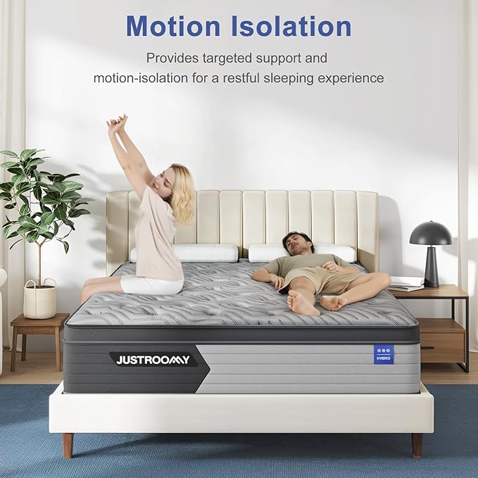Firm Queen Size Mattress 14 Inch Hybrid Queen Mattress with Gel Memory Foam-Cooling Ice Silk Top, Support&Back Pain Relief, Individual Pocket Spring, CertiPUR-US Certified Mattress in a Box