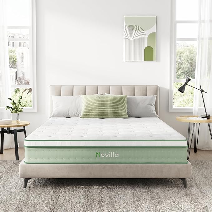 Novilla Full Mattress, 10 Inch Hybrid Mattress Full Size,High Resilience Foam with Pocket Springs for a Peaceful Sleep, Medium Firmness, Balanced Support