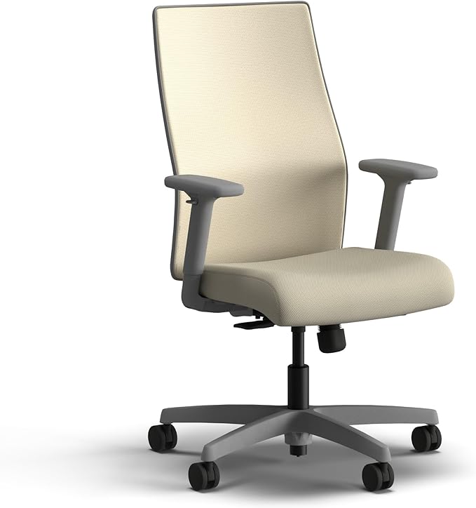HON Ignition 2.0 Mid Back Task Chair, Spectrum Mesh, Standard Synchro-Tilt Control, Office Chair with Lumbar Support, Height and Width Adjustable Arms, Titanium Frame, Linen