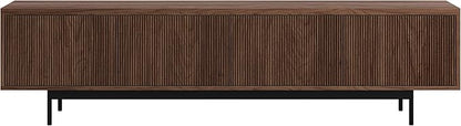 Henn&Hart Rectangular TV Stand for TV's up to 85" in Satin Walnut, for Home, Living Room, Bedroom, Entertainment Room, Office