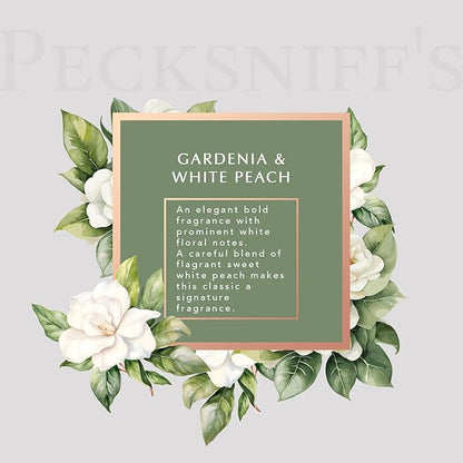 Pecksniff's Gardenia & White Peach Luxury Scented Candle | 1 Wick, 100 g/3.5 oz