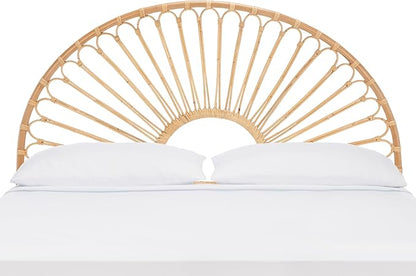 SAFAVIEH Home Collection Faris Natural Rattan Arched Queen Size Headboard