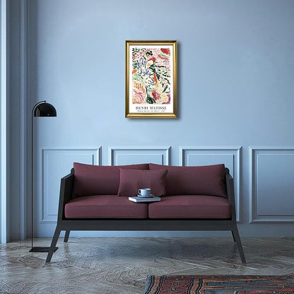 Wieco Art Framed Wall Art Woman Beside the Water 1905 by Henri Mattise Abstract Colorful Art Matisse Posters Canvas Prints for Wall and Home Office Decorations Bronze Gold Frame