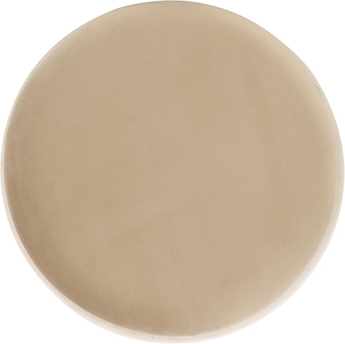 SAFAVIEH Home Collection Naref Tan Brown Velvet Round Ottoman