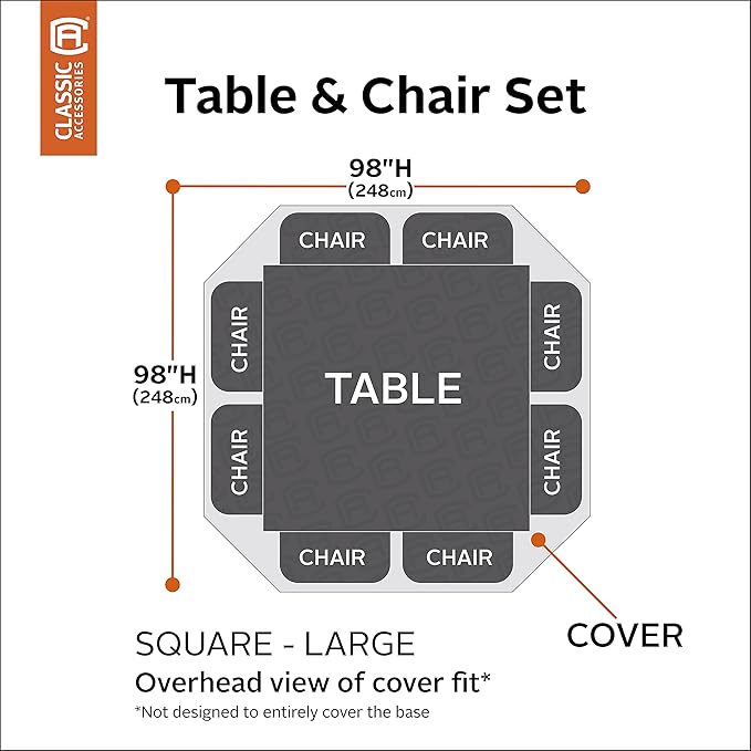 Classic Accessories Terrazzo Water-Resistant 24 Inch Round Ottoman/Coffee Table Cover, Outdoor Table Cover