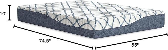 Signature Design by Ashley 10 Inch Chime Elite 2.0 Firm Green Tea Memory Foam Mattress for Cool Sleep and Pressure Relief, Full, Fiberglass Free, Mattress In A Box