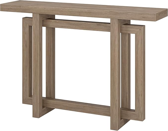 Henn&Hart 44'' Wooden Rectangular Console Table Entryway Table, Sofa Table for Entryway, Living Room, Couch, Hallway, or Office, Antiqued Gray Oak