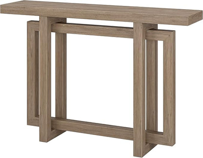 Henn&Hart 44'' Wooden Rectangular Console Table Entryway Table, Sofa Table for Entryway, Living Room, Couch, Hallway, or Office, Antiqued Gray Oak