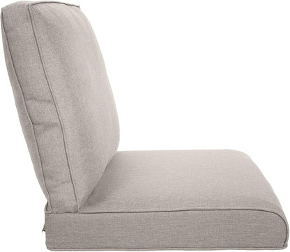 Pop 22x25/22x24 Outdoor Seat Cushions Set of 2 - Comfortable High Back Water-Resistant Patio Wicker Chairs Cushion for Dining Rocker Glider Loveseat Couch Sectional Sofa - Beige/Classic