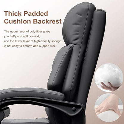 Office Chair with Leg Rest Executive Desk Chairs with Wheels High Back Computer Gaming Chairs Adjustable Reclining Ergonomic Work Chair for Home Office