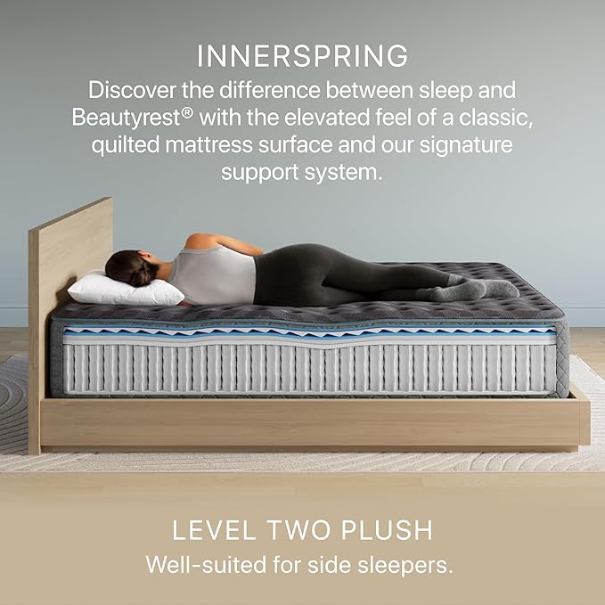 Beautyrest Days End Plush 14" Mattress - Twin XL - Cooling Tech, Supportive Durable Pocketed Coils, Pressure Relief, Motion Separation; 100 Night Sleep Trial and 10 Year Warranty