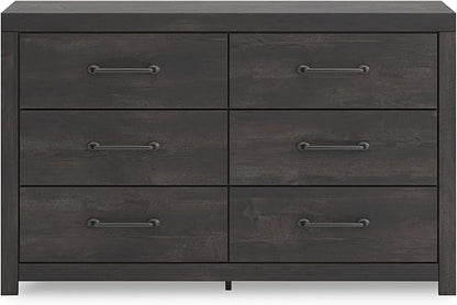Signature Design by Ashley Delmorta Rustic 6-Drawer Dresser with Safety Stop, Gray