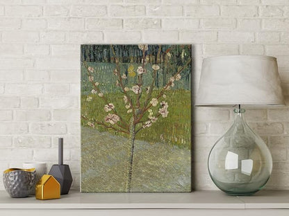 Wieco Art Almond Tree in Blossom by Van Gogh Famous Oil Paintings Reproduction Classic Canvas Prints Wall Art Abstract Flowers Pictures for Home Decor Modern Stretched and Framed Landscape Artwork