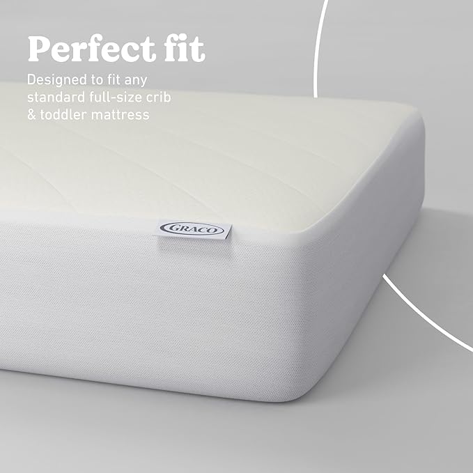 Graco Premium Crib Mattress & Protector Value Bundle (1-Pack) – Includes GREENGUARD Gold Certified Crib & Toddler Mattress, GREENGUARD Gold Certified Waterproof Protector