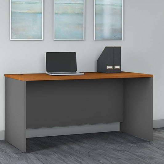 Bush Furniture Series C Office Desk, Large Computer Table for Home and Professional Workplace, 60W, Natural Cherry/Graphite Gray