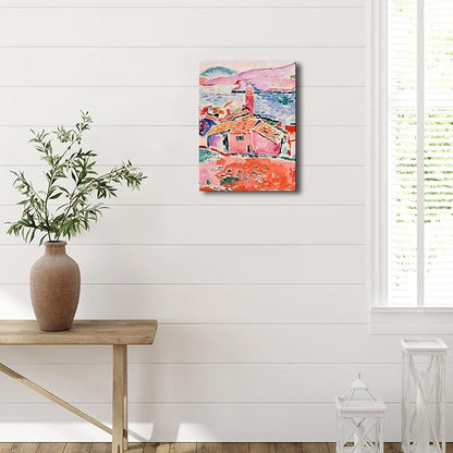 Wieco Art Canvas Print Wall Art View of Collioure 1905 by Henri Mattise Abstract Colorful Art Matisse Posters Canvas Prints for Wall and Home Office Decorations