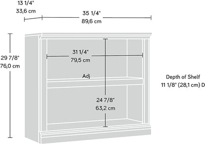 Sauder 2 Tier Book Shelf Wooden Bookcase Multipurpose Bookshelf for Home Office, Living Room, in Oiled Oak