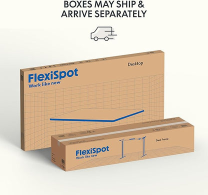 FLEXISPOT EN1 Bamboo Standing Desk, 60 x 30 Inches Whole-Piece Electric Adjustable Height Desk for Home Office (Black Frame + Bamboo Top, 2 Packages)