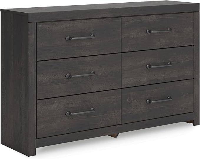 Signature Design by Ashley Delmorta Rustic 6-Drawer Dresser with Safety Stop, Gray