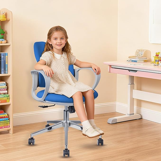 Ergonomic Office Chair Desk Chair Dual-backrest Computer Chair with Flexible Lumbar Support and Adjustable Height, 500lbs Extra Wide Seat with Wheels, for Home & Office Use Blue