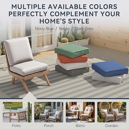 Patio Chair Cushions 6 Packs - Outside High Back Thick Water-Resistant Cushion 22x24 with Zipper Cover for Outdoor Glider Rocking Chairs Loveseat 3-Seater Couch Sofa – Beige/Regular
