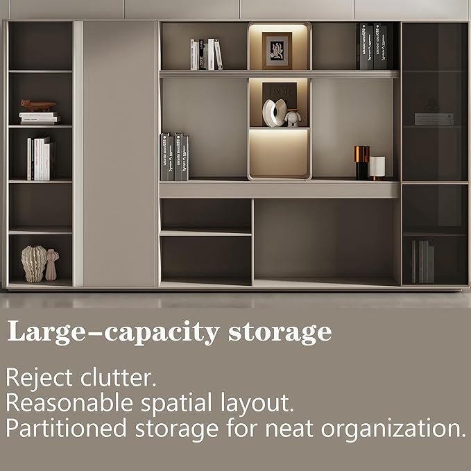 L Shaped Executive Desk, 126.0 inch Large Executive Computer Desk Set Drawers and Lockable, Power Socket and USB Port Storage, Without Desk or Computer Chair (Filing Cabinet)