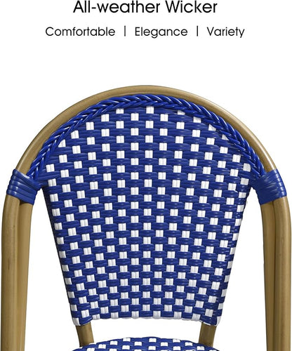 PURPLE LEAF 7 Pieces Outdoor Dining Set Patio Furniture Set with Large Aluminum Table and French Bistro Chairs for Garden Backyard Deep Blue Patio Dining Set