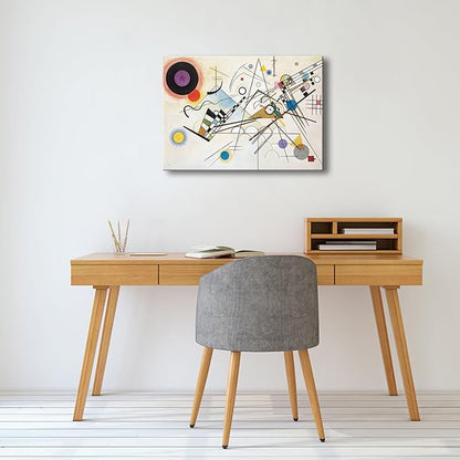 Wieco Art Canvas Wall Art Wassily Kandinsky Composition VIII Large Picture Print of Famous Paintings Canvas Prints Abstract Wall Art for Living Room Home Decor and Wall Decorations