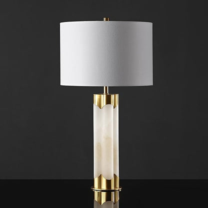 SAFAVIEH Couture Lighting Collection Chavez Alabaster/Gold 28-inch Bedroom Living Room Home Office Desk Nightstand Table Lamp (LED Bulb Included)