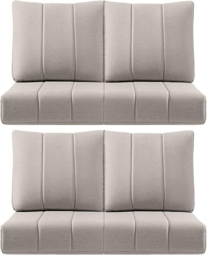Luxury 24x24x6 Inch Kitty Outdoor Chair Cushions Set of 4 - Heavy Duty Water-Resistant Cushion for Patio Furniture Dining Gliding Rocking Chair Loveseat L-Shape Sofa - Beige