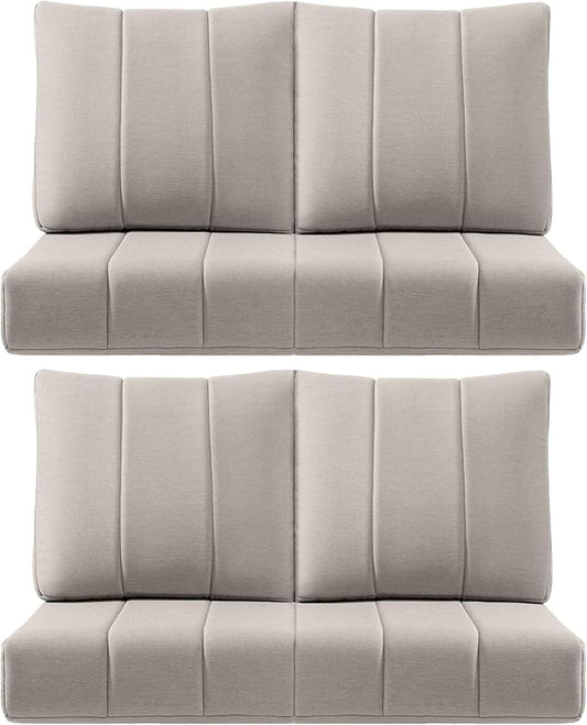 Luxury 24x24x6 Inch Kitty Outdoor Chair Cushions Set of 4 - Heavy Duty Water-Resistant Cushion for Patio Furniture Dining Gliding Rocking Chair Loveseat L-Shape Sofa - Beige