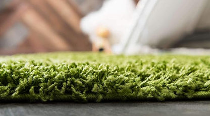 Unique Loom Solid Shag Collection Area Rug (9' x 12' Rectangle, Grass Green)