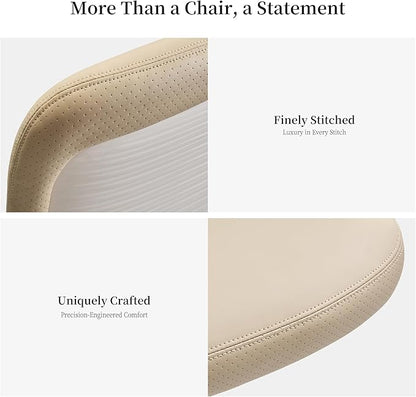 EUREKA ERGONOMIC Remi High Back Office Chair, PU Leather Office Chair with Wheels, Leather Desk Chair, Executive Office Chair Comfy for Home & Office, Beige