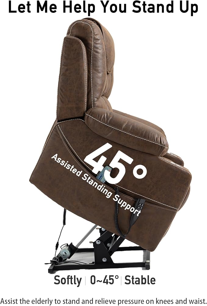 Lazy Boy Recliner ChairLazy Boy Recliner Chair with Heated and Massage, Upgraded Dual Motor Lay Flat Recliners, 25in Extra Wide Seat, Folding Tablet, Side Pocket