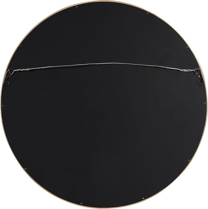 Kate and Laurel Hutton Round Decorative Modern Wood Frame Wall Mirror, 22 Inch Diameter, Natural Finish