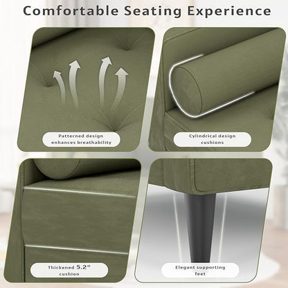 MELLCOM 38" Oversized Accent Chair Armchair Over Sized Chairs for Living Room Comfy,Large Modern Chair and A Half & Oversized Living Room Chairs,Wide Accent Armchair for Bedroom Green