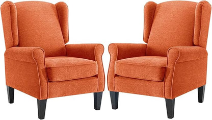 Accent Chair for Living Room Set of 2, High Back Reading Armchairs with Removable Seat Cushion, Mid-Century Single Couch in Fabric, Modern Ergonomic Wingback Chair for Bedroom,Club, Balcony