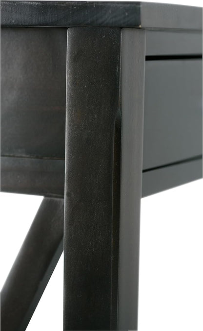 SIMPLIHOME Kitchener Console Table - 47 Inch Wide Solid Wood Sofa Table in Hickory Brown, Contemporary Storage Table for Entryway or Living Room with 2 Drawers, Bottom Shelf, and X-Design Side Panels