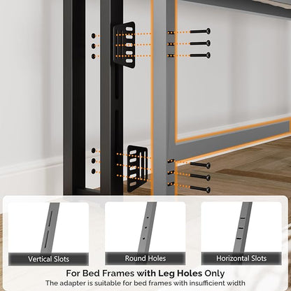 VINGLI King Size Headboard Only, Adjustable Upholstered Headboard with 2 Tier Shelves and Pegboard with Charging Stations and LED Lights, Modern Bed Headboard with Storage for Bedroom Decor