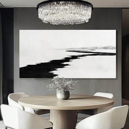 SDYA Simple Decorative Pictures Modern Home Decor 58x29 Abstract Wall Art for Living Room Kitchen Artwork Black Photo Prints